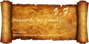 Veszprémi Fanni névjegykártya